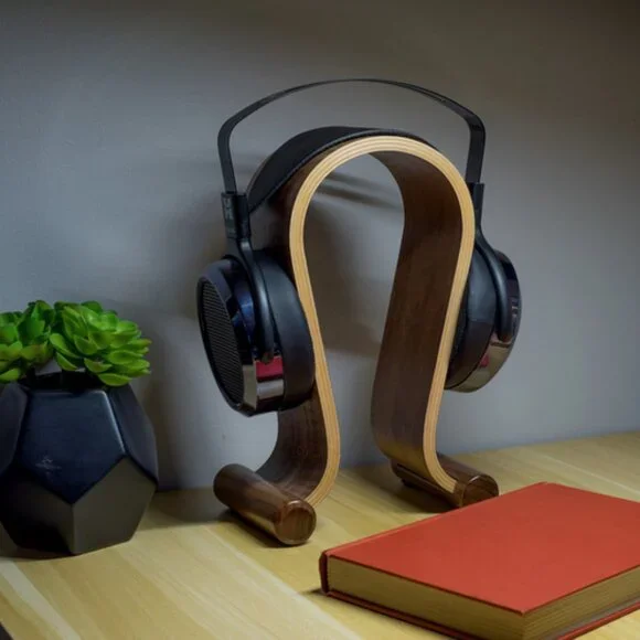 Wooden Headphone Stand Display Tabletop Holder for Headsets (Deco Gear) - Picture 3 of 13